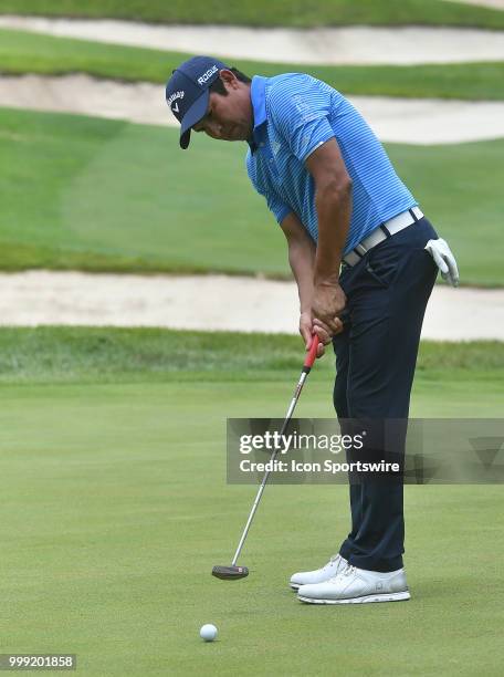 Andres Romero putts on the green during the third round of the John Deere Classic on July 14 at TPC Deere Run, Silvis, IL.