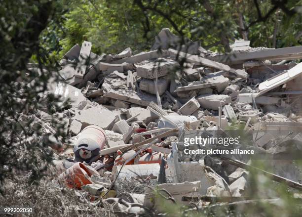Ruins of a residential house which exploded on 16 August 2017 can be seen in Alcanar, Spain, 18 August 2017. The explosion is connected to the...