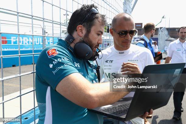 Stephane Sarrazin of MS & AD Andretti Formula E Team prepares on track during the Formula E New York City Race on July 14, 2018 in New York City.