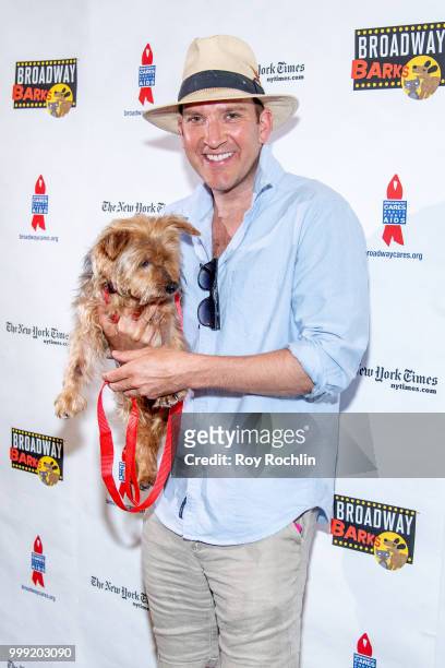 Stephen Carlile attends the 2018 Broadway Barks at Shubert Alley on July 14, 2018 in New York City.