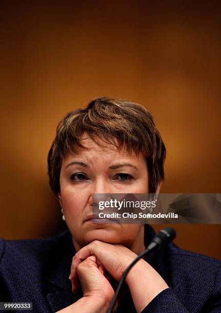 Environmental Protection Agency Administrator Lisa Jackson testifies about the government response to the oil spill in the Gulf of Mexico before the...