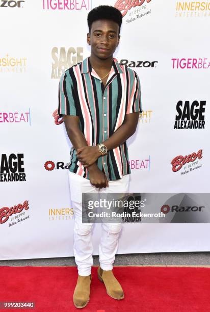 Stevonte Hart attends the Sage Launch Party Co-Hosted by Tiger Beat at El Rey Theatre on July 14, 2018 in Los Angeles, California.