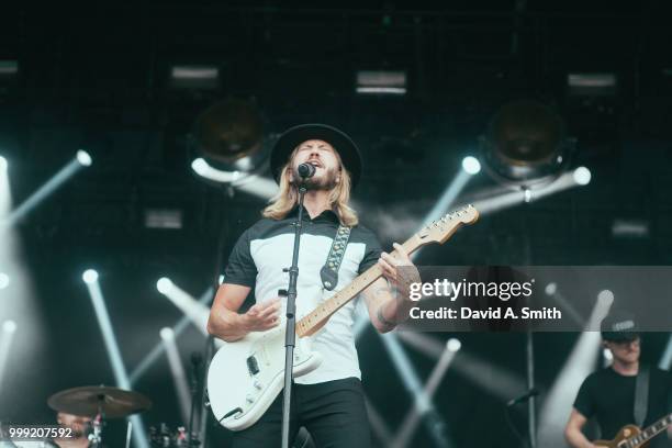 Trevor Terndrup of Moon Taxi performs at Sloss Furnace on July 14, 2018 in Birmingham, Alabama.