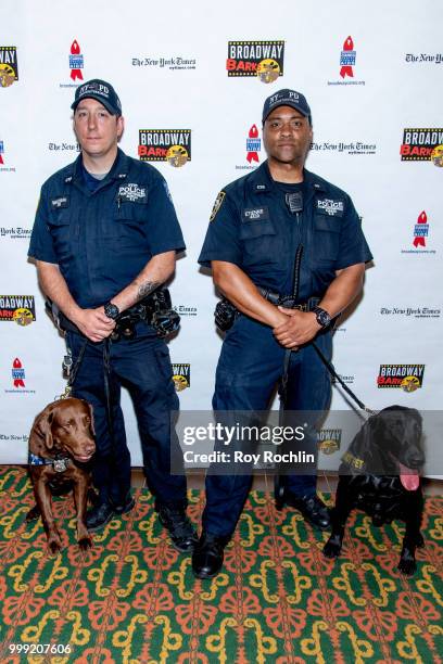 Members of the NYPD K9 unit attend the 2018 Broadway Barks at Shubert Alley on July 14, 2018 in New York City.