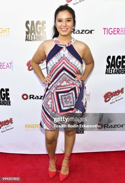 Amber Romero attends the Sage Launch Party Co-Hosted by Tiger Beat at El Rey Theatre on July 14, 2018 in Los Angeles, California.