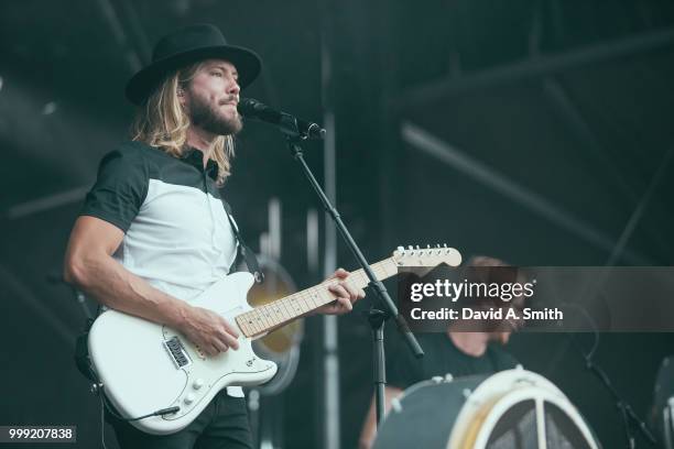 Trevor Terndrup of Moon Taxi performs at Sloss Furnace on July 14, 2018 in Birmingham, Alabama.