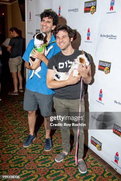 John Cariani and Etai Benson attend the 2018 Broadway Barks at Shubert Alley on July 14, 2018 in New York City.