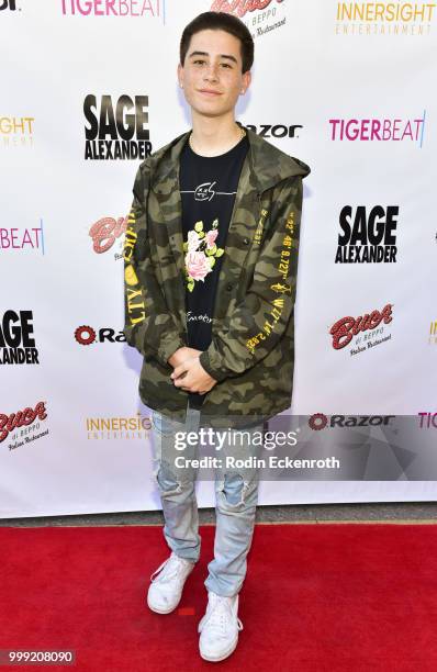 Caden Conrique attends the Sage Launch Party Co-Hosted by Tiger Beat at El Rey Theatre on July 14, 2018 in Los Angeles, California.