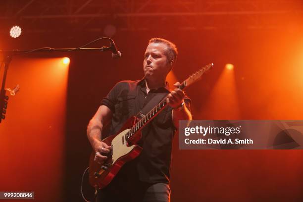 Jason Isbell of Jason Isbell and The 400 Unit performs at Sloss Furnace on July 14, 2018 in Birmingham, Alabama.