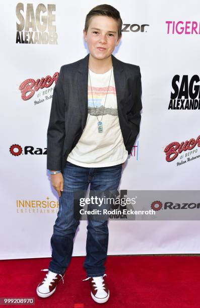 Jet Jurgens-Meyers attends the Sage Launch Party Co-Hosted by Tiger Beat at El Rey Theatre on July 14, 2018 in Los Angeles, California.