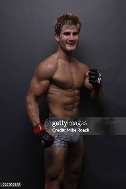 Sage Northcutt poses for a post fight portrait during the UFC Fight Night event inside CenturyLink Arena on July 14, 2018 in Boise, Idaho.