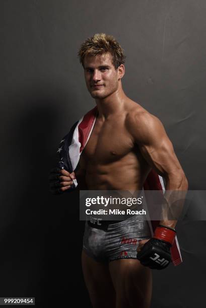 Sage Northcutt poses for a post fight portrait during the UFC Fight Night event inside CenturyLink Arena on July 14, 2018 in Boise, Idaho.