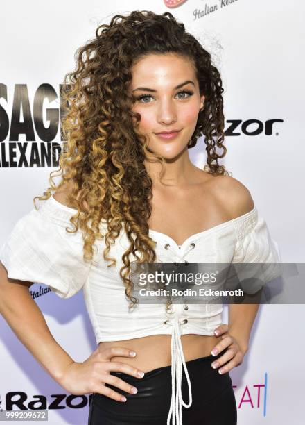 Sofie Dossi attends the Sage Launch Party Co-Hosted by Tiger Beat at El Rey Theatre on July 14, 2018 in Los Angeles, California.