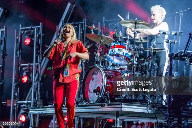 Hayley Kiyoko performs during the Pray For The Wicked Tour at Little Caesars Arena on July 14, 2018 in Detroit, Michigan.