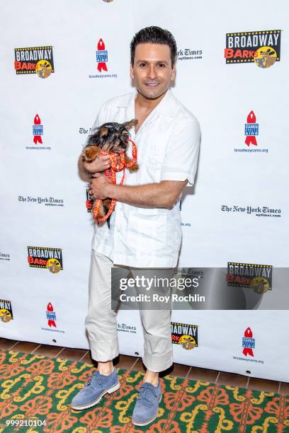 Aaron De Jesus attends the 2018 Broadway Barks at Shubert Alley on July 14, 2018 in New York City.