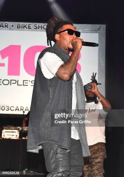 Ball Greezy performs onstage during 2018 V-103 Car & Bike Show at Georgia World Congress Center on July 14, 2018 in Atlanta, Georgia.