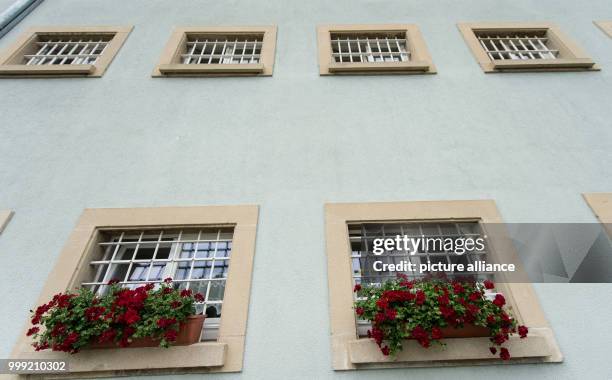 Geraniums bloom in front of the barred windows at the prison's courtyard in Singen, Germany, 27 July 2017. Nationwide this is the only prison for the...