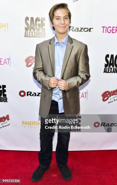 Sawyer Sharbino attends the Sage Launch Party Co-Hosted by Tiger Beat at El Rey Theatre on July 14, 2018 in Los Angeles, California.