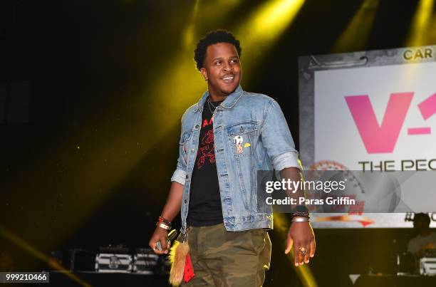 Shun Hendrix performs onstage during 2018 V-103 Car & Bike Show at Georgia World Congress Center on July 14, 2018 in Atlanta, Georgia.