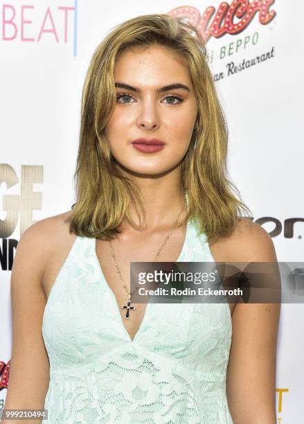 Brighton Sharbino attends the Sage Launch Party Co-Hosted by Tiger Beat at El Rey Theatre on July 14, 2018 in Los Angeles, California.