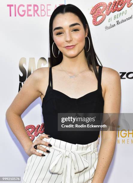 Indiana Massara attends the Sage Launch Party Co-Hosted by Tiger Beat at El Rey Theatre on July 14, 2018 in Los Angeles, California.