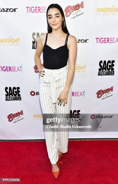 Indiana Massara attends the Sage Launch Party Co-Hosted by Tiger Beat at El Rey Theatre on July 14, 2018 in Los Angeles, California.