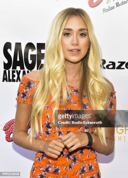 Emily Skinner attends the Sage Launch Party Co-Hosted by Tiger Beat at El Rey Theatre on July 14, 2018 in Los Angeles, California.