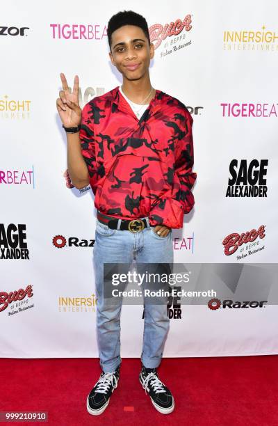 Bryce Xavier attends the Sage Launch Party Co-Hosted by Tiger Beat at El Rey Theatre on July 14, 2018 in Los Angeles, California.