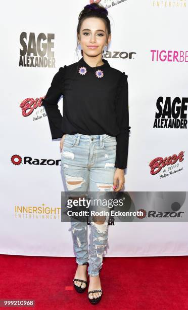 Sky Katz attends the Sage Launch Party Co-Hosted by Tiger Beat at El Rey Theatre on July 14, 2018 in Los Angeles, California.