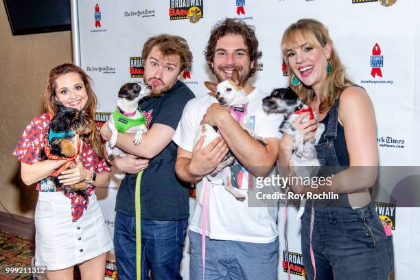 Lori Eve Marinacci, Conner John Gillooly, Justin Collette and Analisa Leaming attend the 2018 Broadway Barks at Shubert Alley on July 14, 2018 in New...