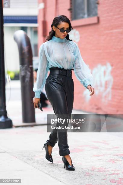 Kat Graham is seen in the East Village on July 14, 2018 in New York City.