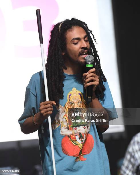 Rapper Question ATL performs onstage during 2018 V-103 Car & Bike Show at Georgia World Congress Center on July 14, 2018 in Atlanta, Georgia.
