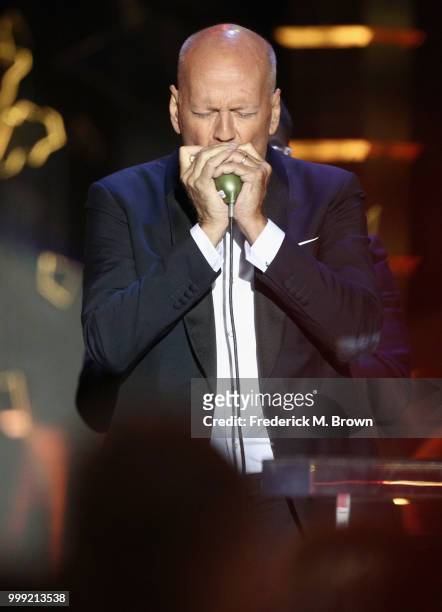 Bruce Willis performs onstage during the Comedy Central Roast of Bruce Willis at Hollywood Palladium on July 14, 2018 in Los Angeles, California.