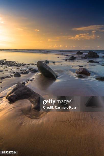 rocks on the sand - carmelo 個照片及圖片檔