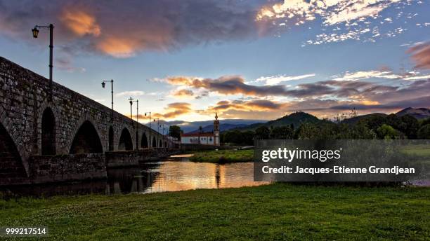 ponte de lima sunset - 16/9 - ponte de lima stock pictures, royalty-free photos & images
