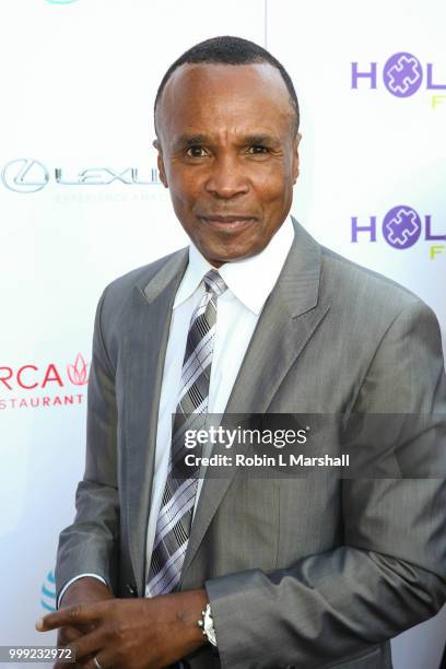 Professional Boxer Sugar Ray Leonard attends The HollyRod Foundation's 20th Annual DesignCare Gala at Private Residence on July 14, 2018 in Malibu,...