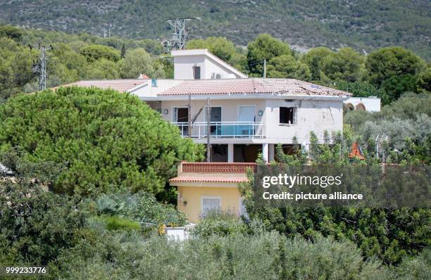 Heavily damaged house can be seen after a neighbouring house exploded on 16 August 2017 in Alcanar, Spain, 19 August 2017. The explosion is connected...