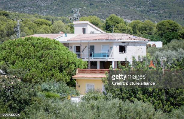 Heavily damaged house can be seen after a neighbouring house exploded on 16 August 2017 in Alcanar, Spain, 19 August 2017. The explosion is connected...