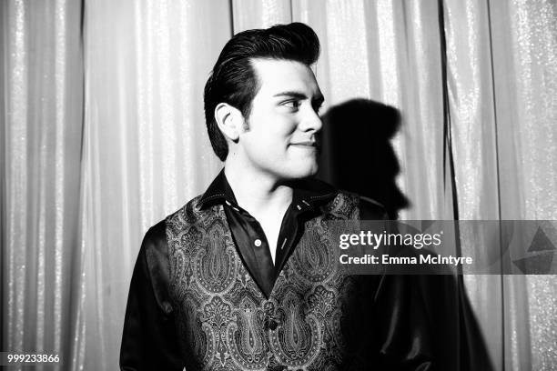 Elvis Presley tribute artist Taylor Rodriguez attends the Las Vegas Elvis Festival at Sam's Town Hotel & Gambling Hall on July 14, 2018 in Las Vegas,...