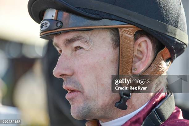 Dean Yendall after winning the Gordon Ave Pool and Spas BM64 Handicap, at Geelong Racecourse on July 15, 2018 in Geelong, Australia.