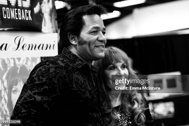 Elvis Presley impersonator Robert Washington attends the Las Vegas Elvis Festival at Sam's Town Hotel & Gambling Hall on July 14, 2018 in Las Vegas,...