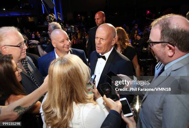 Jeff Ross and Bruce Willis attend the Comedy Central Roast of Bruce Willis at Hollywood Palladium on July 14, 2018 in Los Angeles, California.