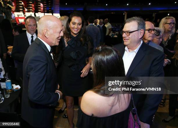 Bruce Willis and Emma Heming attend the Comedy Central Roast of Bruce Willis at Hollywood Palladium on July 14, 2018 in Los Angeles, California.