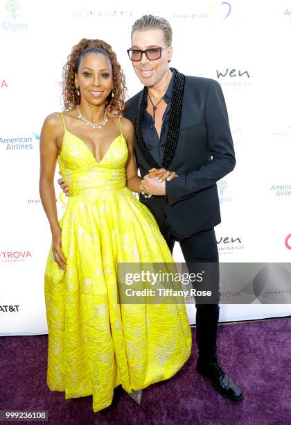 Holly Robinson Peete and Chaz Dean attend the HollyRod 20th Annual DesignCare at Cross Creek Farm on July 14, 2018 in Malibu, California.