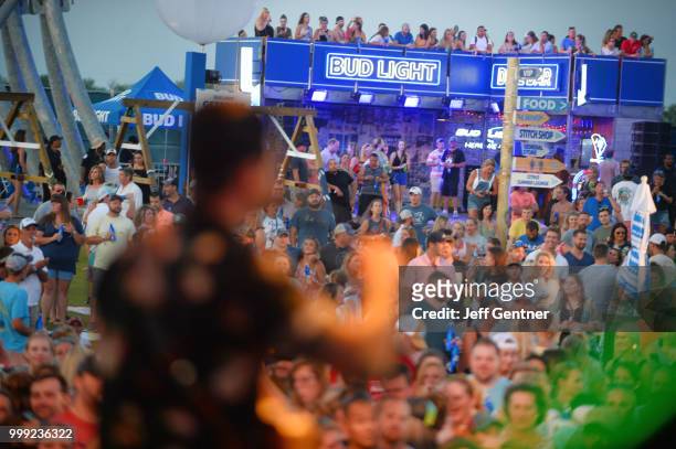 Chris Carrabba of Dashboard Confessional performs for fans at Bud Lights Getaway at Riverfront Park on July 14, 2018 in North Charleston, South...
