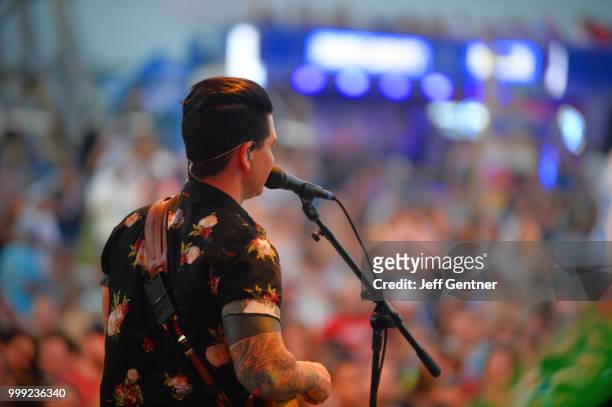 Chris Carrabba of Dashboard Confessional performs for fans at Bud Lights Getaway at Riverfront Park on July 14, 2018 in North Charleston, South...