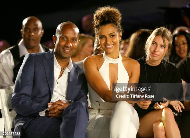 Alex Avant and Brittany Lucio attend the HollyRod 20th Annual DesignCare at Cross Creek Farm on July 14, 2018 in Malibu, California.