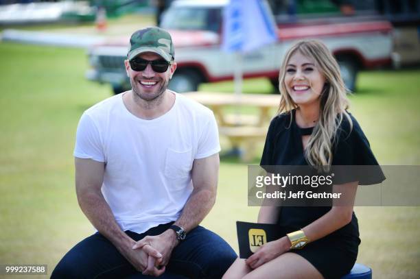 Sam Hunt sits for an interview with Katie Krause of Entertainment Tonight at Bud Lights Getaway at Riverfront Park on July 14, 2018 in North...