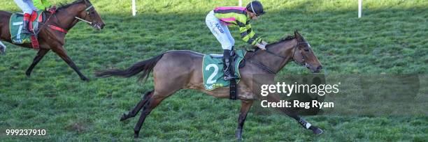 Getemhel ridden by Michael Dee wins the Barryâs Bins Fillies and Mares BM64 Handicap at Geelong Racecourse on July 15, 2018 in Geelong, Australia.