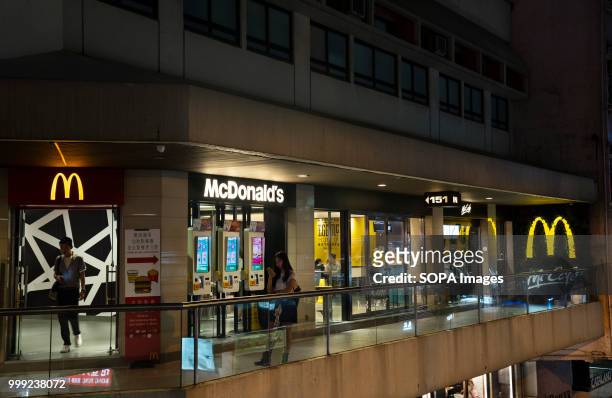 Multinational American fast food McDonald's restaurant in Hong Kong.